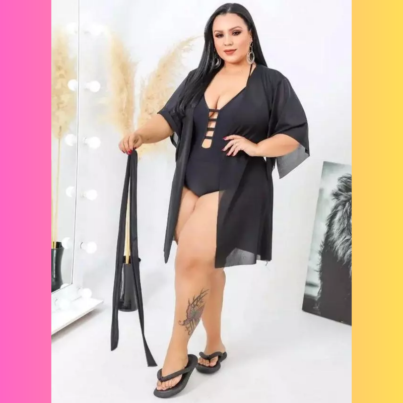 Kimono Plus Size Curto | Moda Feminina Verão 2025