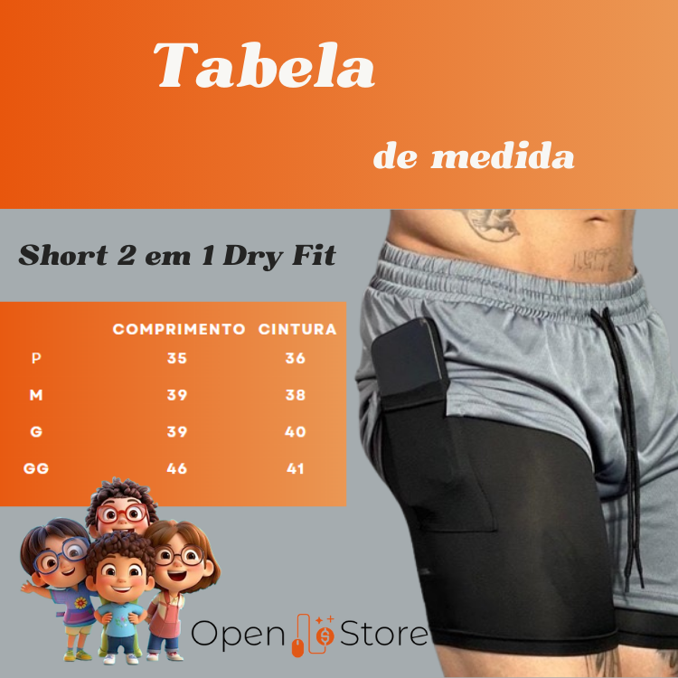 Short Bermuda 2 em 1 Masculino